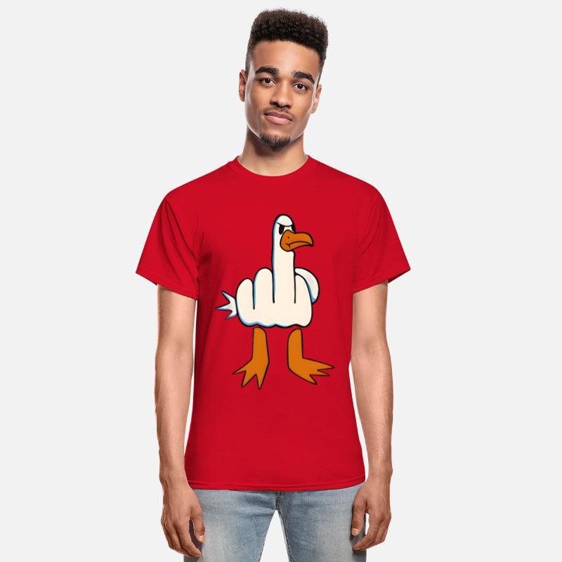 Whimsical Middle Finger Goose Illustration