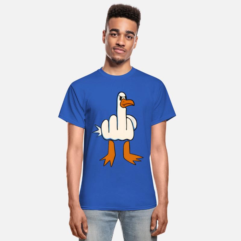 Whimsical Middle Finger Goose Illustration