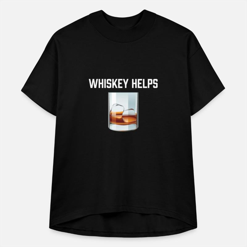 Whiskey Helps T-Shirt - Funny Scotch On The Rocks