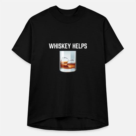 Whiskey Helps T-Shirt - Funny Scotch On The Rocks
