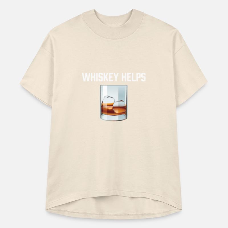 Whiskey Helps T-Shirt - Funny Scotch On The Rocks