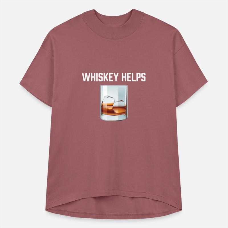 Whiskey Helps T-Shirt - Funny Scotch On The Rocks