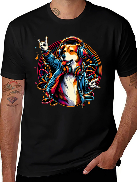 Dog DJ Graphic Tee - Rocking Pup T-Shirt