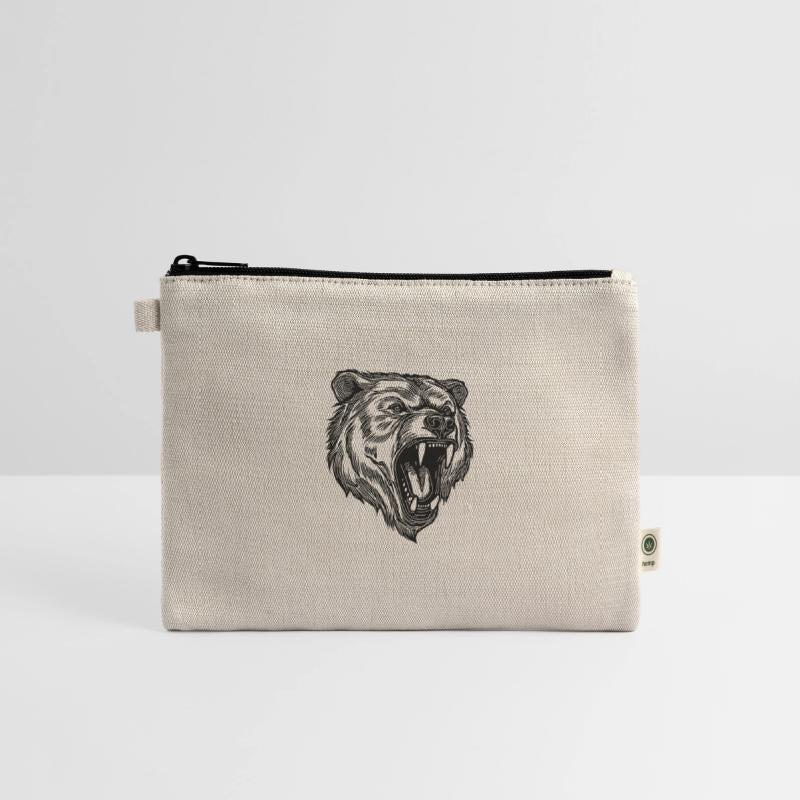 Wild Evil Bear Head With Sharp Teeth