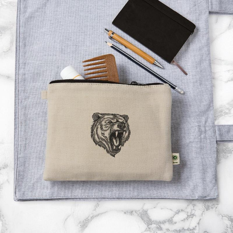 Wild Evil Bear Head With Sharp Teeth