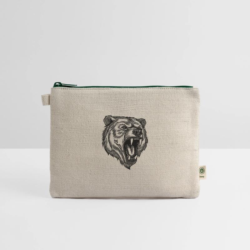 Wild Evil Bear Head With Sharp Teeth