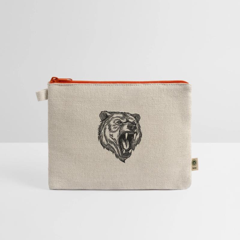 Wild Evil Bear Head With Sharp Teeth