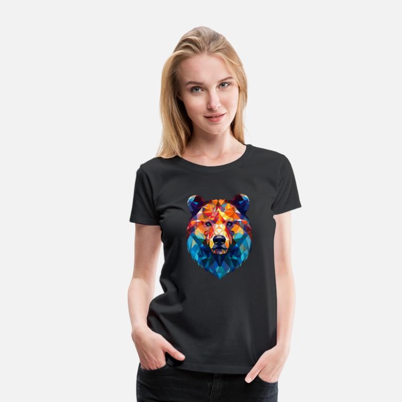 Wild Psychedelic Bear Geometric Vibrant