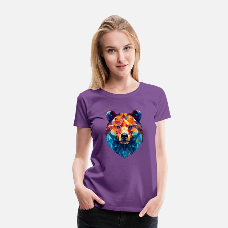 Wild Psychedelic Bear Geometric Vibrant