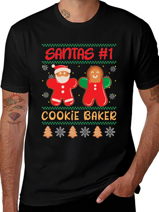 Santas #1 Cookie Baker Christmas Holiday T-Shirt