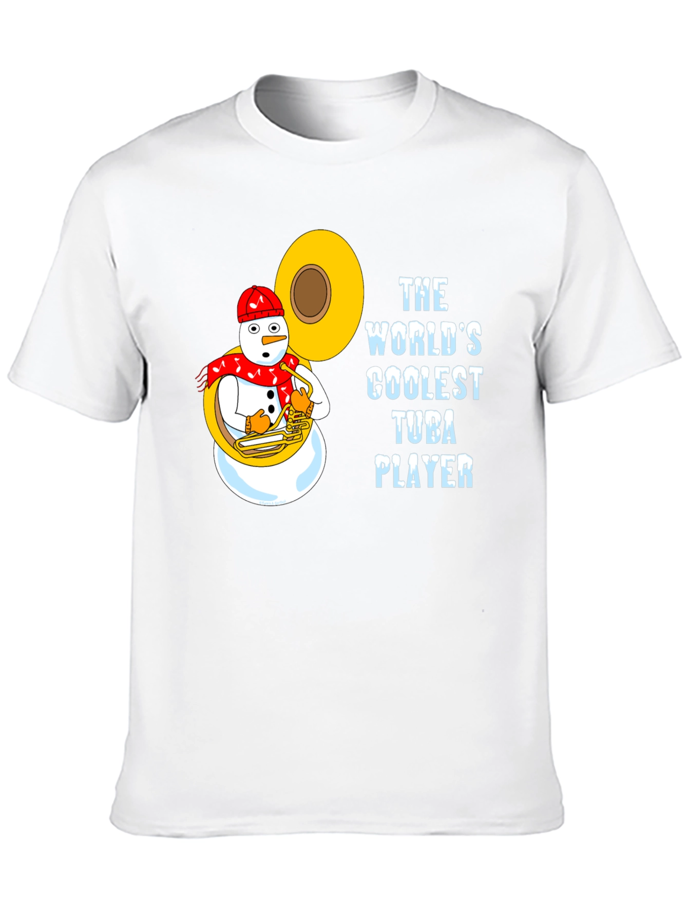 Coolest Tuba Player Snowman Black T-Shirt