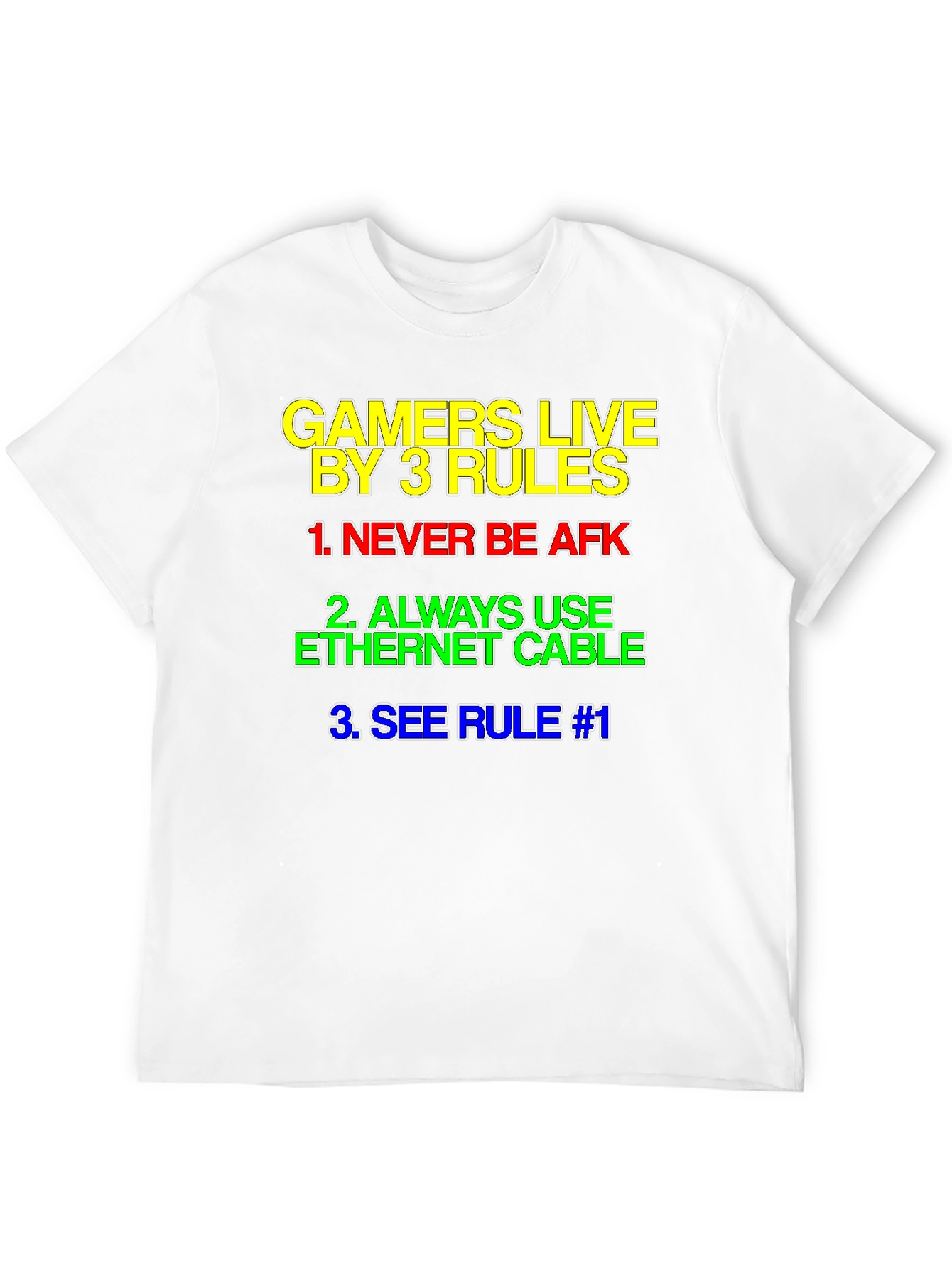 Gamers Live By 3 Rules T-Shirt - Black