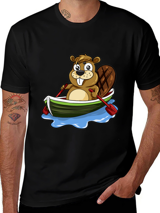 Beaver in Canoe Graphic Tee - Fun & Unique Design!