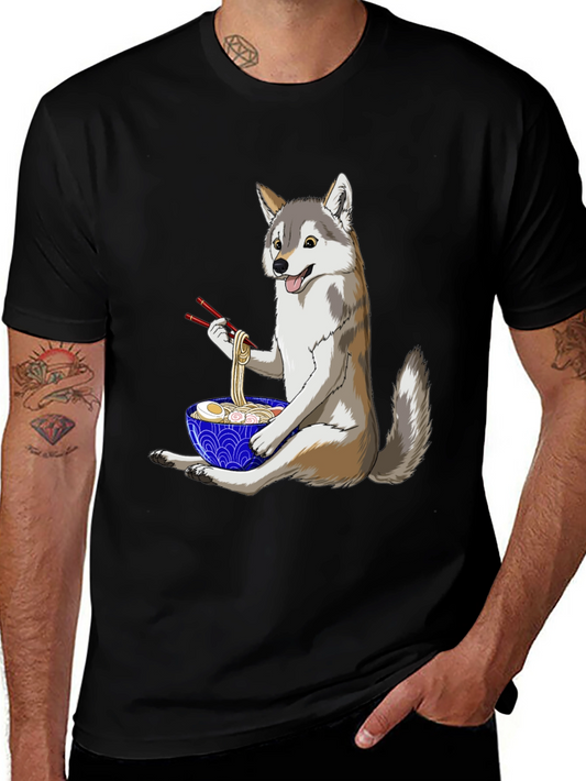 Ramen Wolf Graphic Tee - Trendy Unisex T-Shirt