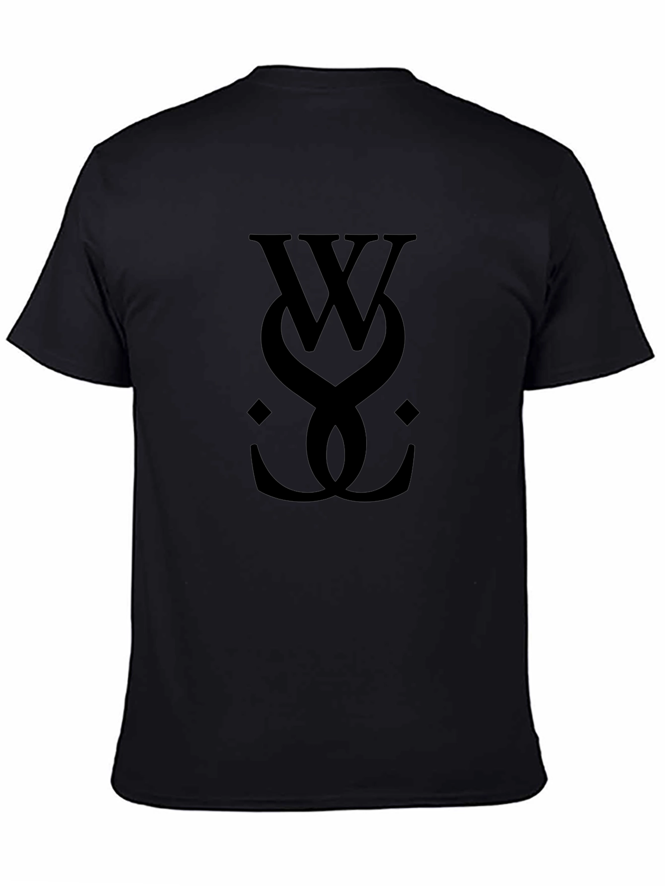 Mens Black T-Shirt with Unique Graphic Print