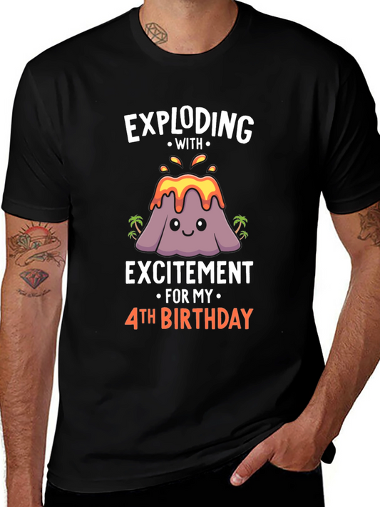 Exploding With Excitement 4th Birthday T-Shirt