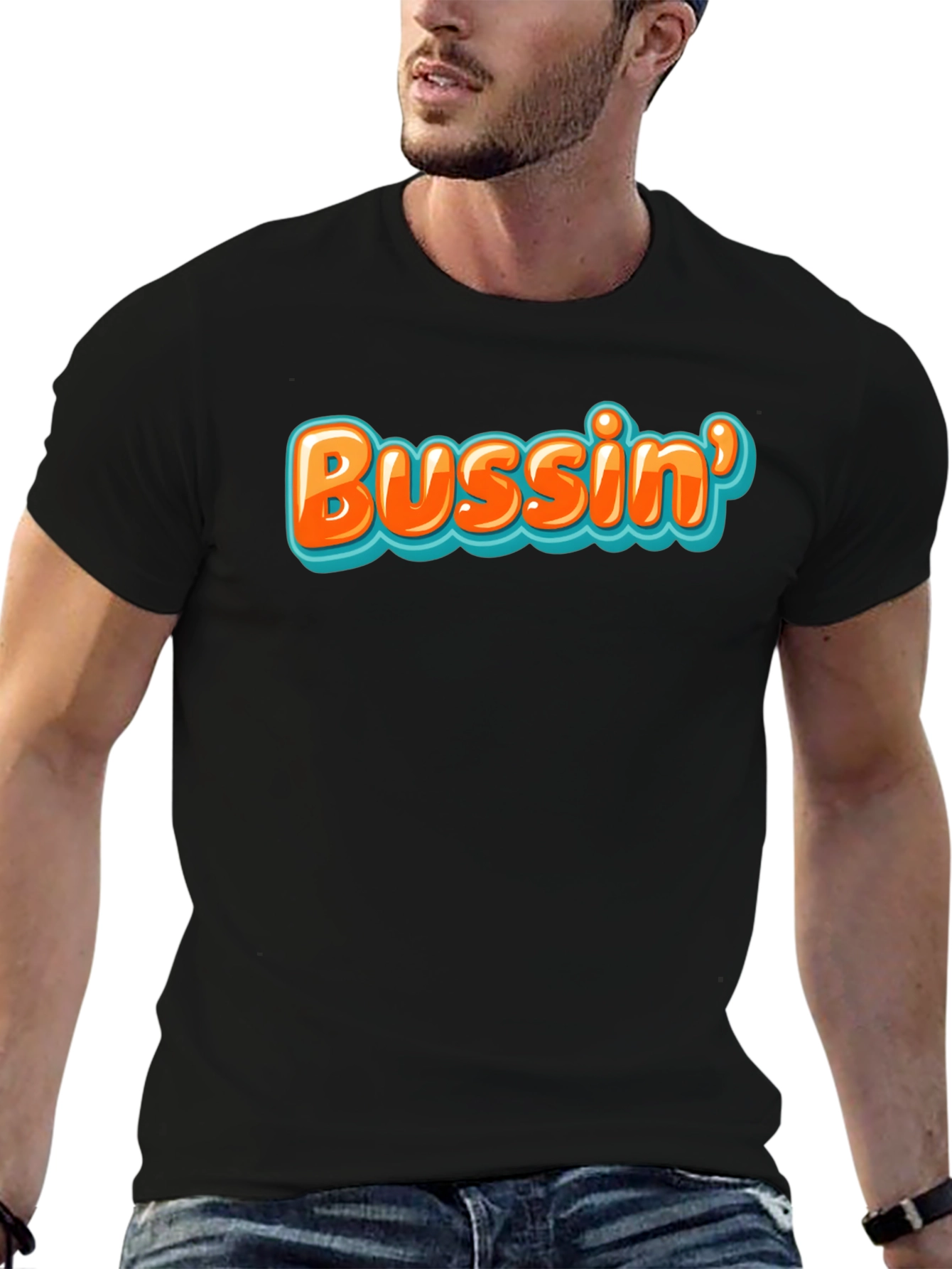 Bussin Graphic Tee - Trendy Black T-Shirt