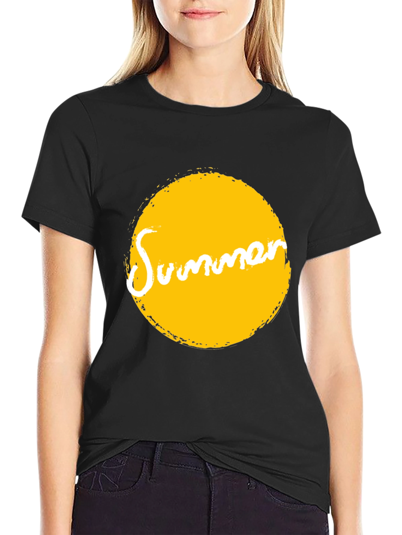 Summer Sun Graphic T-Shirt - Black