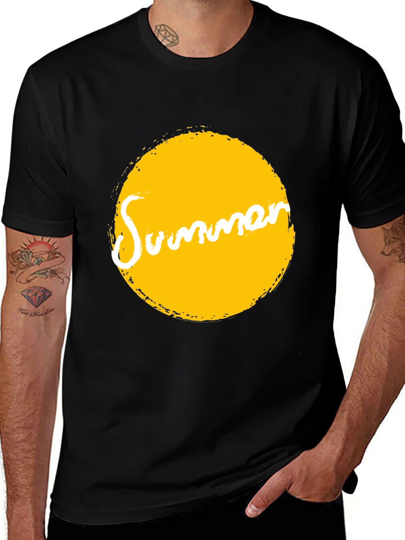 Summer Sun Graphic T-Shirt - Black