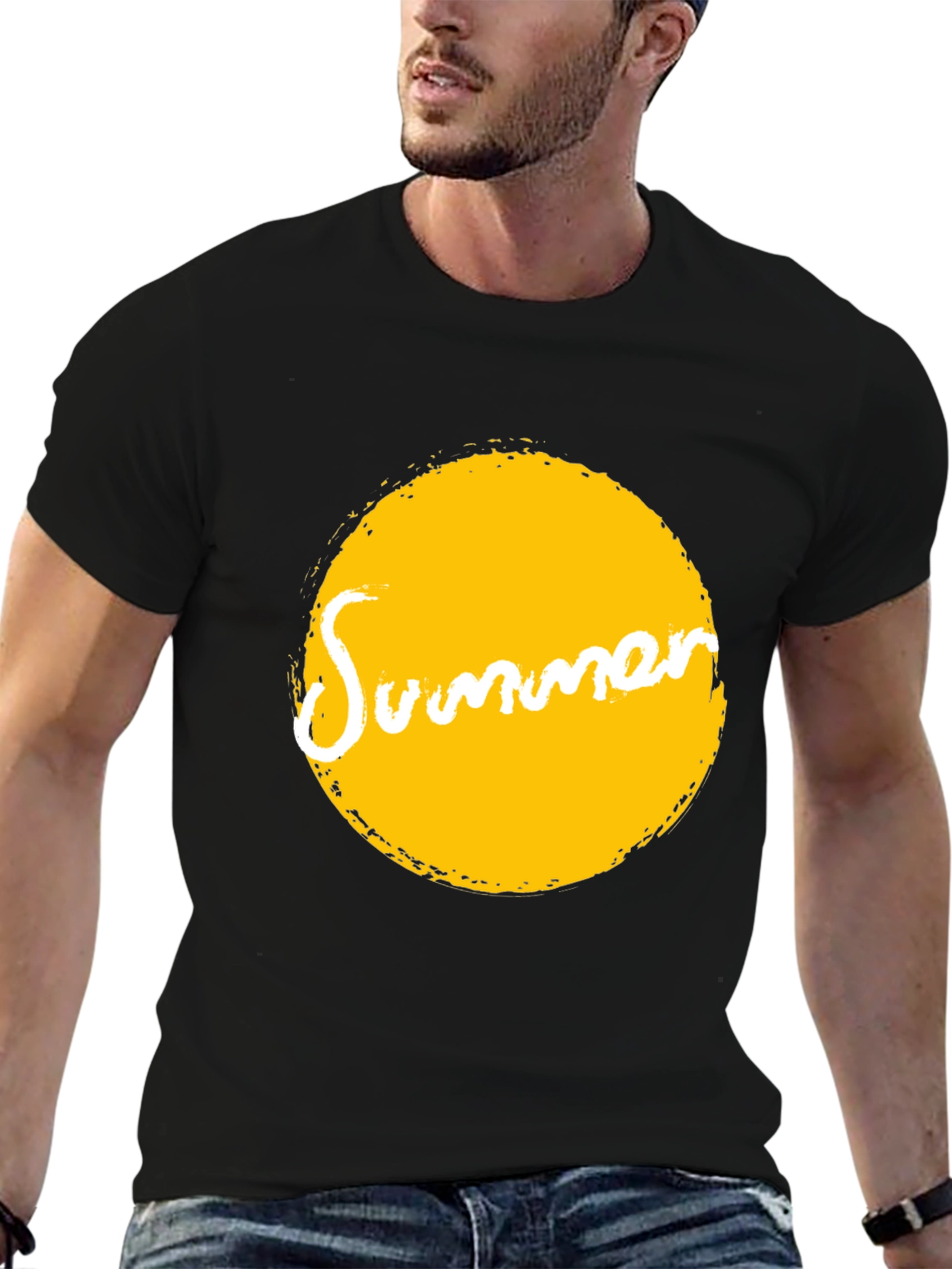 Summer Sun Graphic T-Shirt - Black