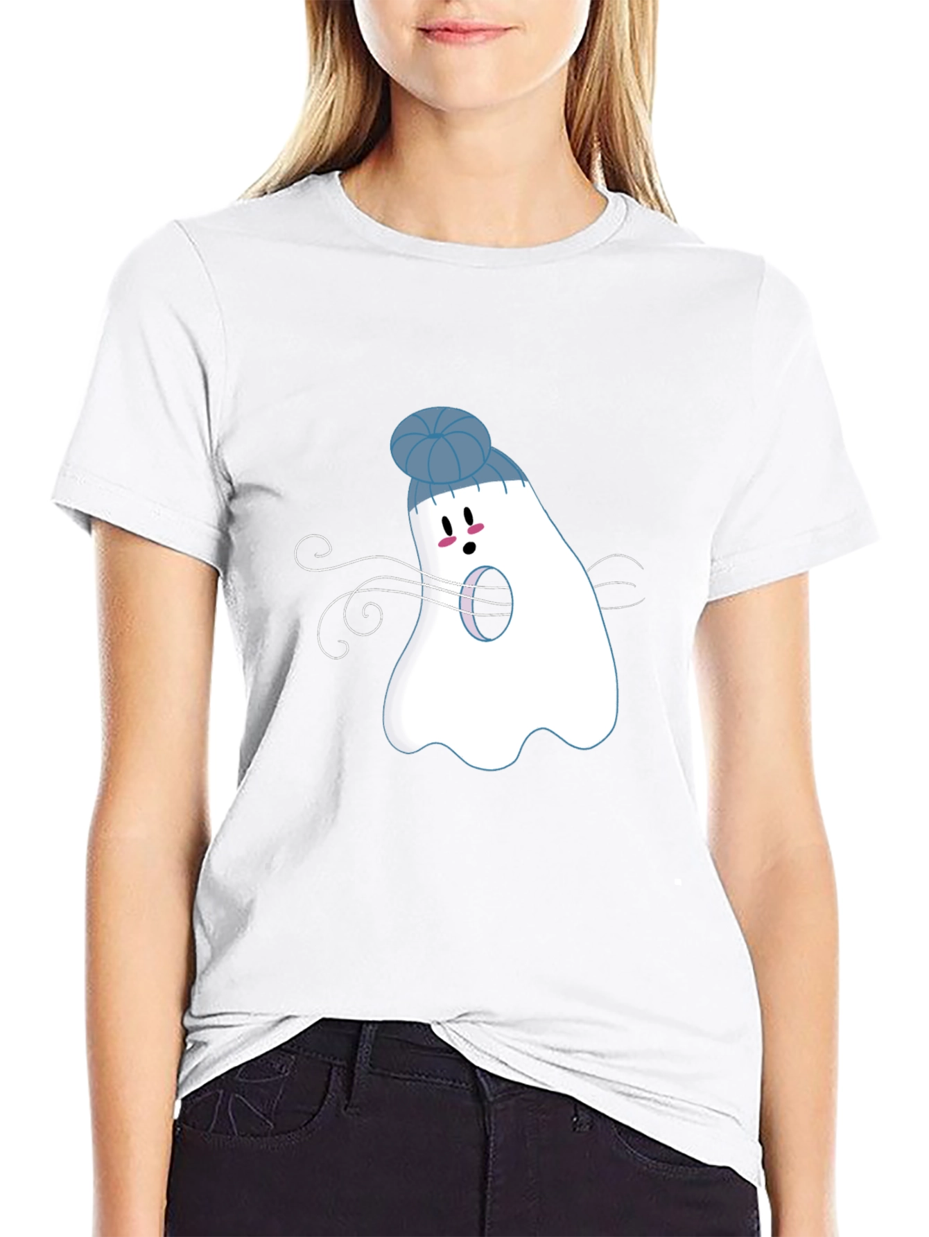 Ghost with Beanie T-Shirt: Spooky Season