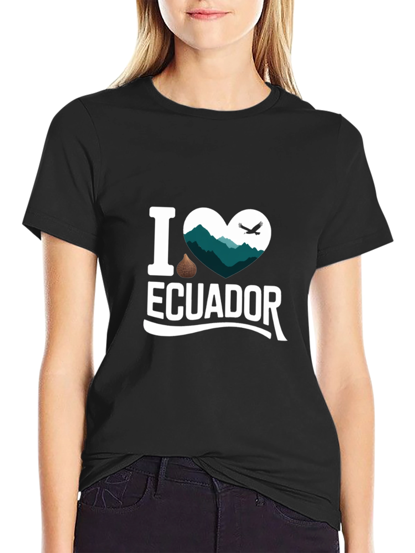 I Love Ecuador Graphic T-Shirt - Black
