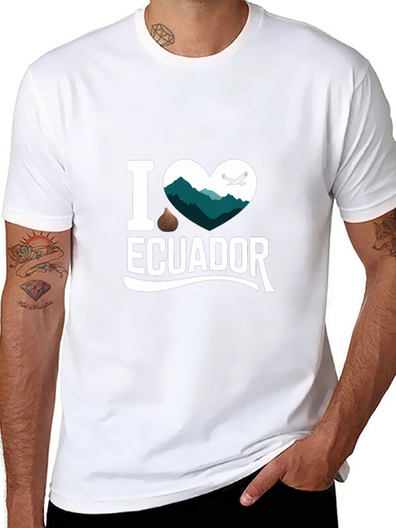 I Love Ecuador Graphic T-Shirt - Black