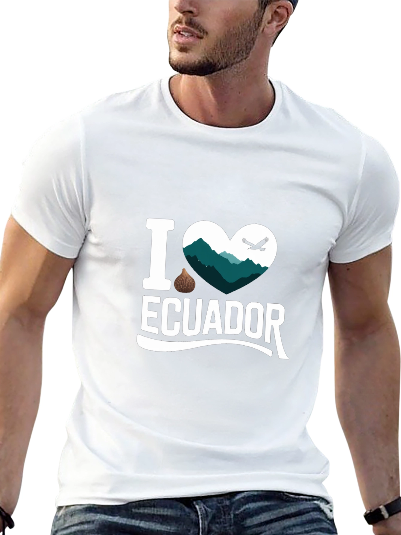 I Love Ecuador Graphic T-Shirt - Black