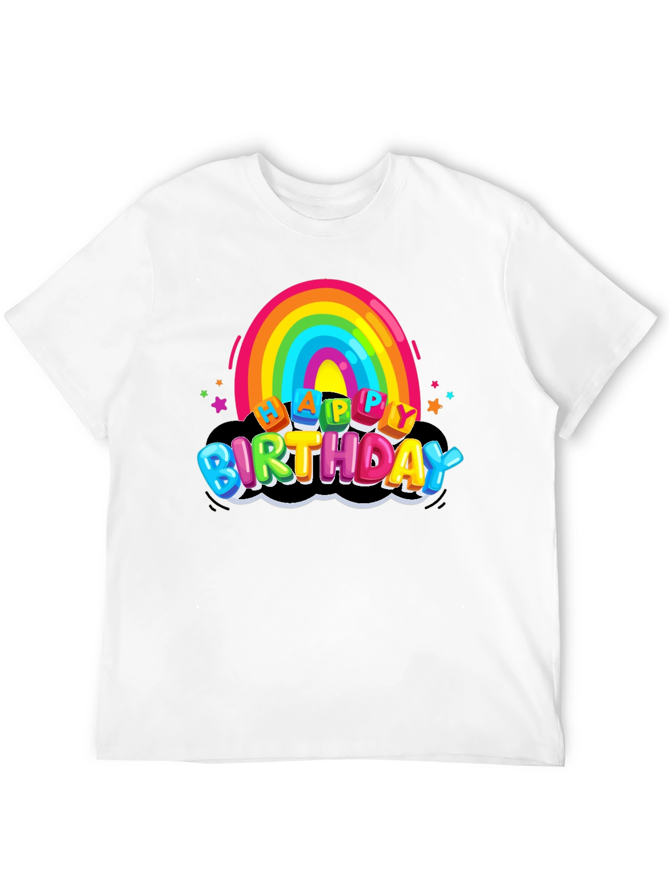 Rainbow Happy Birthday Graphic T-Shirt