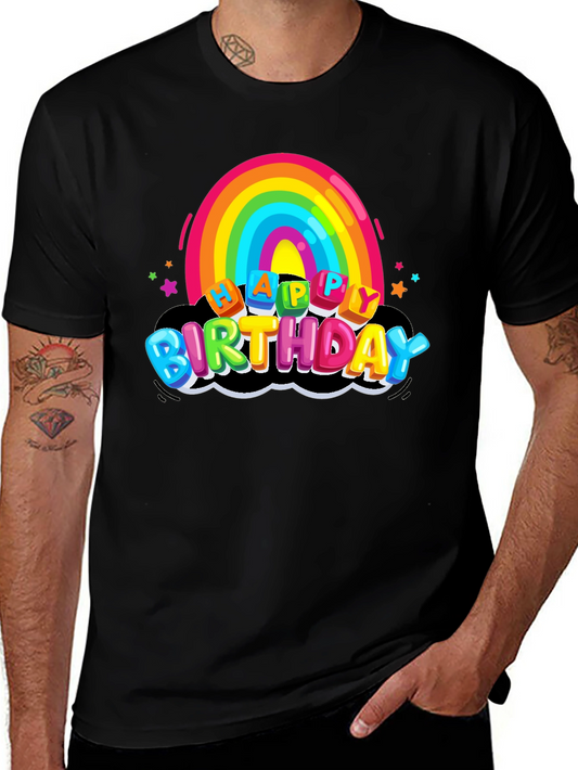 Rainbow Happy Birthday Graphic T-Shirt