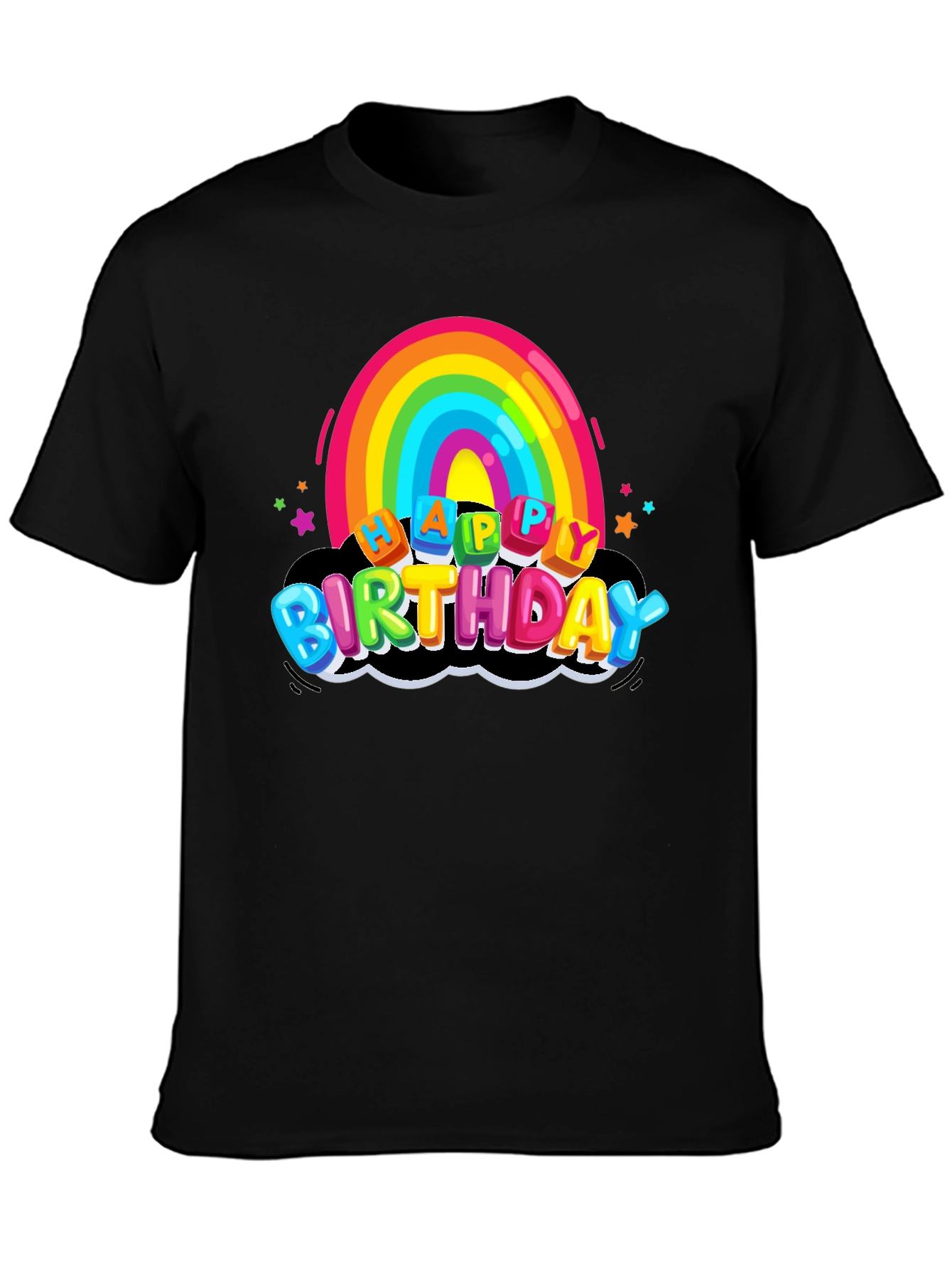 Rainbow Happy Birthday Graphic T-Shirt