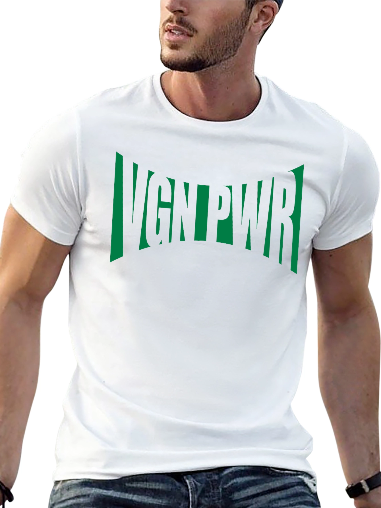 VGN PWR Green Graphic Black T-Shirt