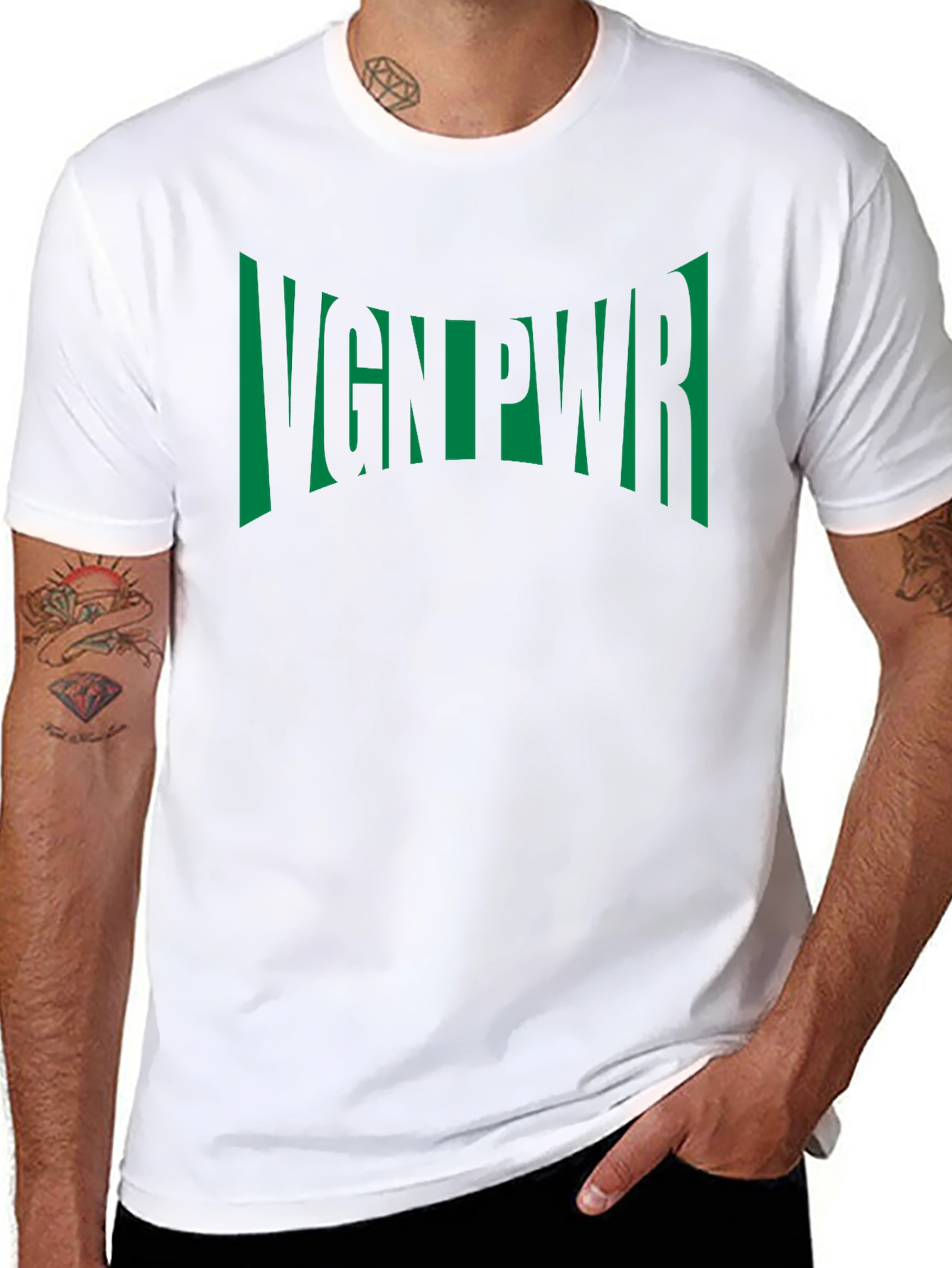 VGN PWR Green Graphic Black T-Shirt