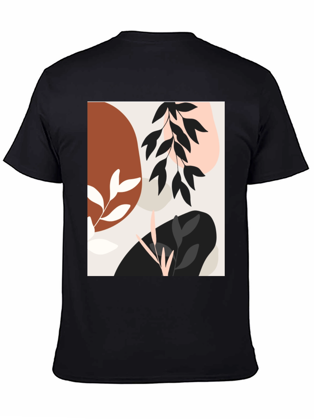 Modern Abstract Graphic Print Black T-Shirt