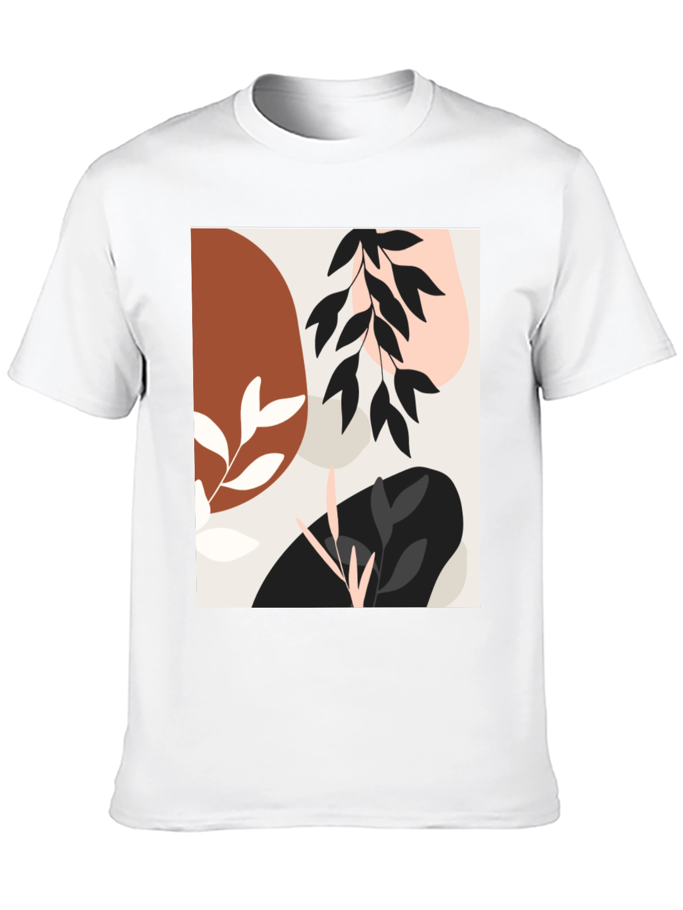 Modern Abstract Graphic Print Black T-Shirt