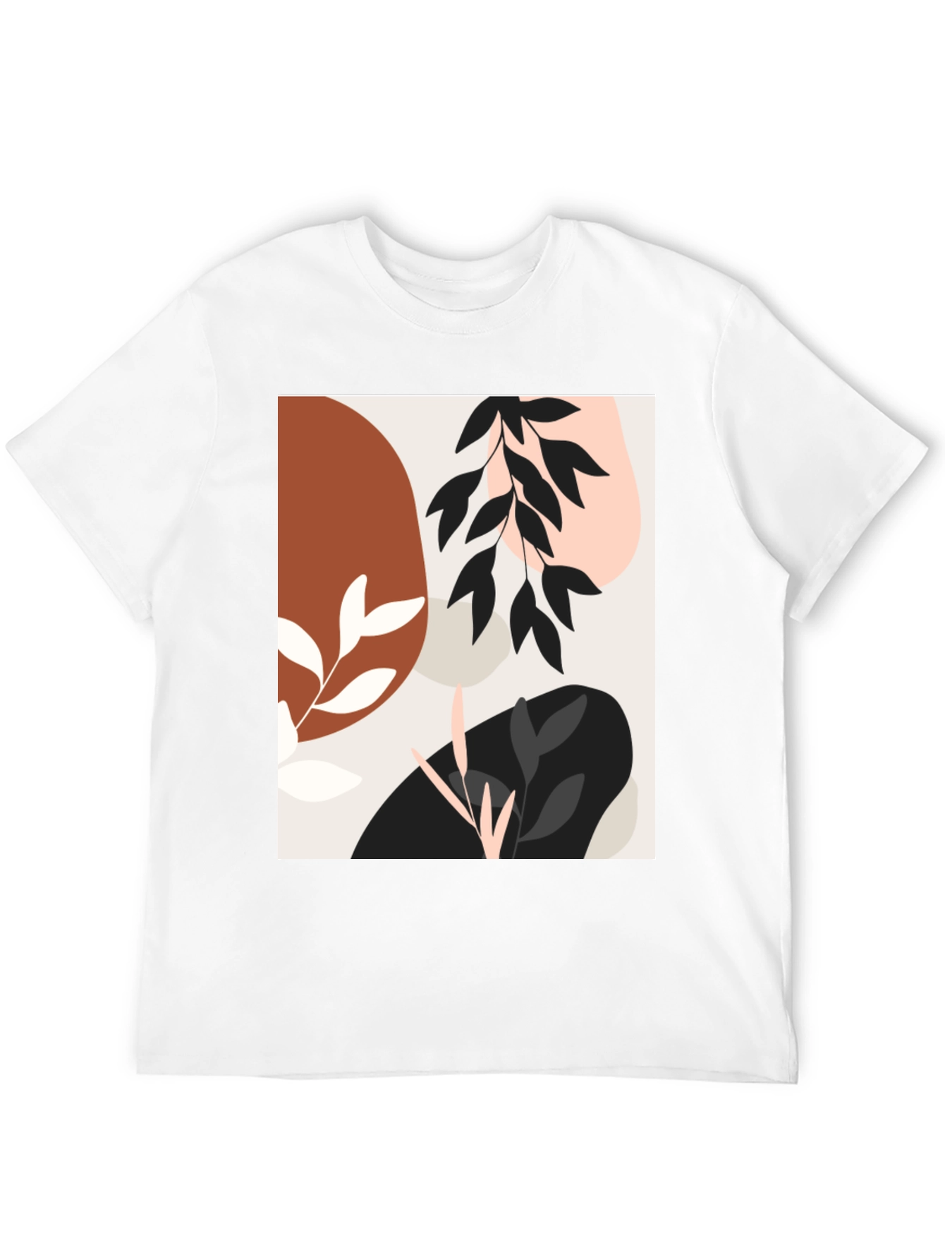 Modern Abstract Graphic Print Black T-Shirt
