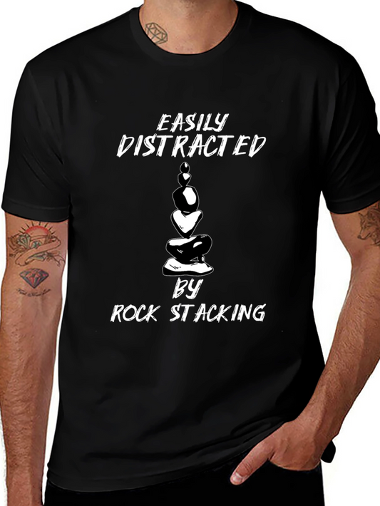 Easily Distracted by Rock Stacking T-Shirt
