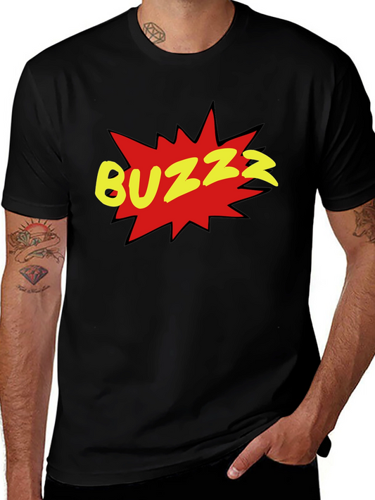BUZZ Graphic Tee - Black Short Sleeve Crew Neck