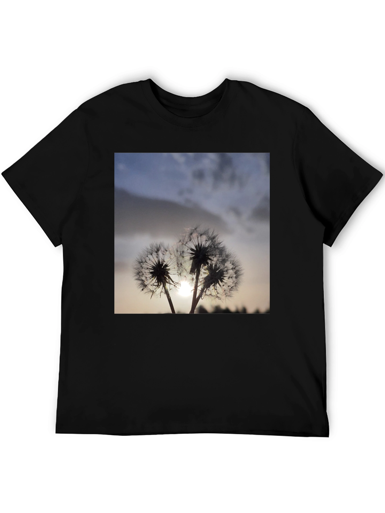 Dandelion Silhouette T-Shirt - Stylish Black Tee