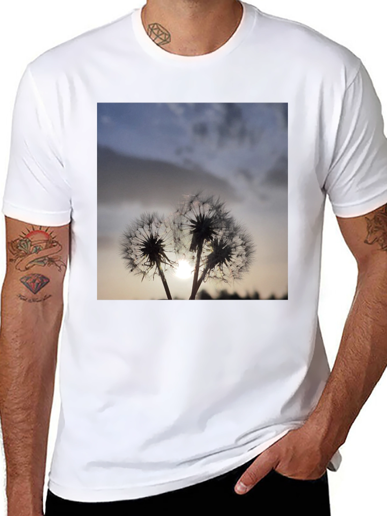 Dandelion Silhouette T-Shirt - Stylish Black Tee