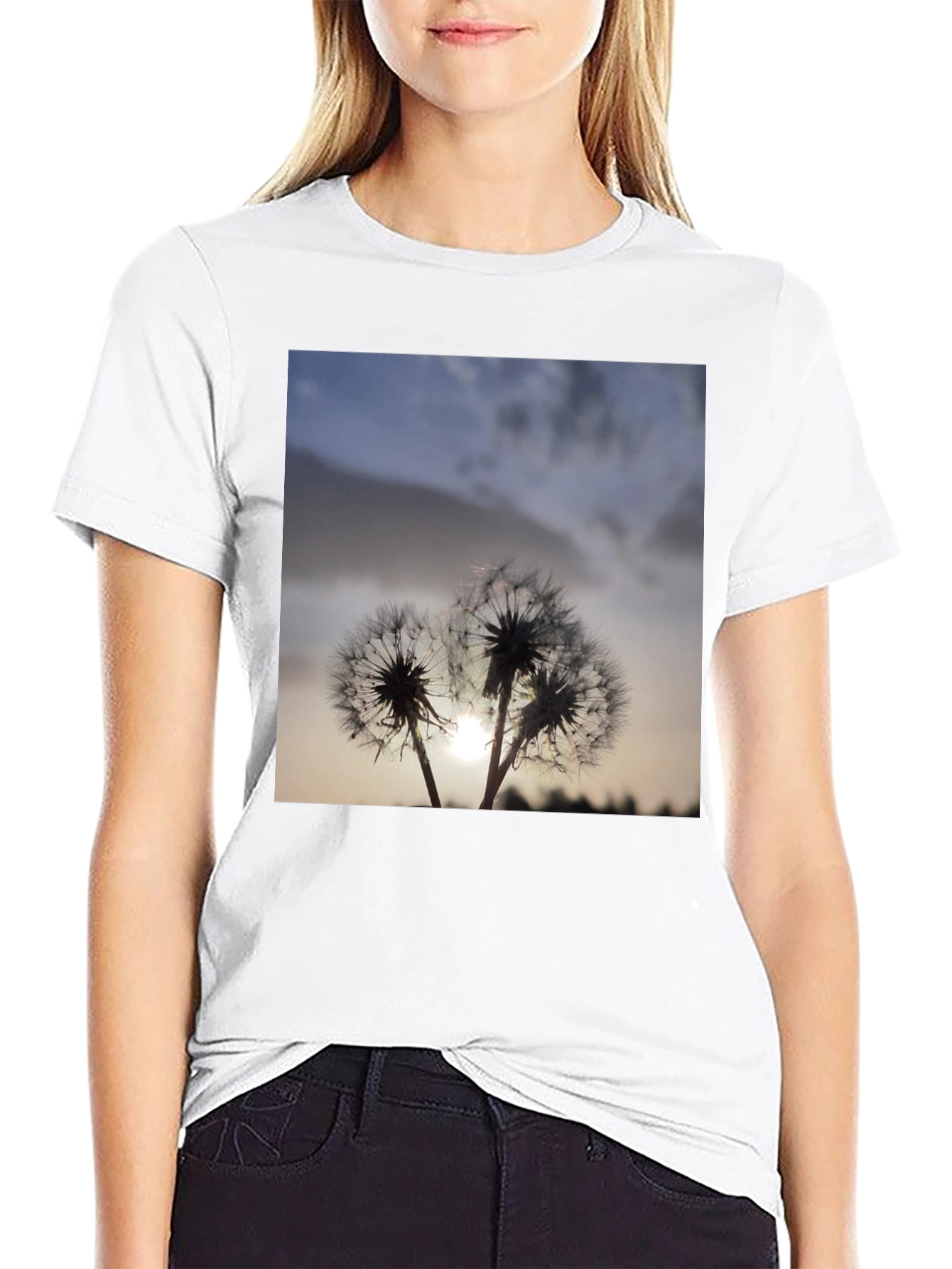 Dandelion Silhouette T-Shirt - Stylish Black Tee