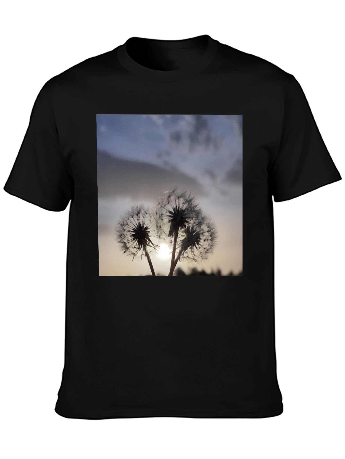 Dandelion Silhouette T-Shirt - Stylish Black Tee