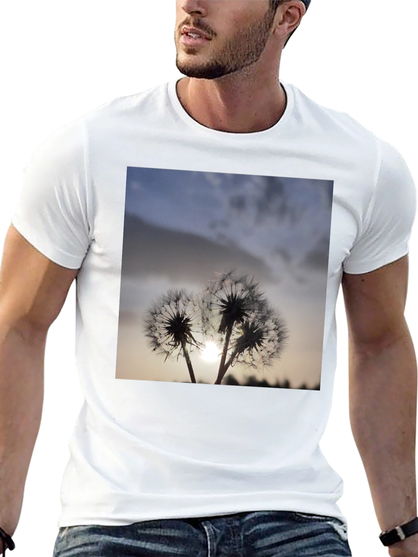 Dandelion Silhouette T-Shirt - Stylish Black Tee