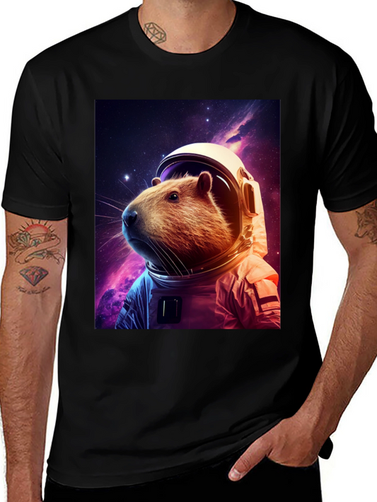Capybara Astronaut T-Shirt - Space Rodent Tee