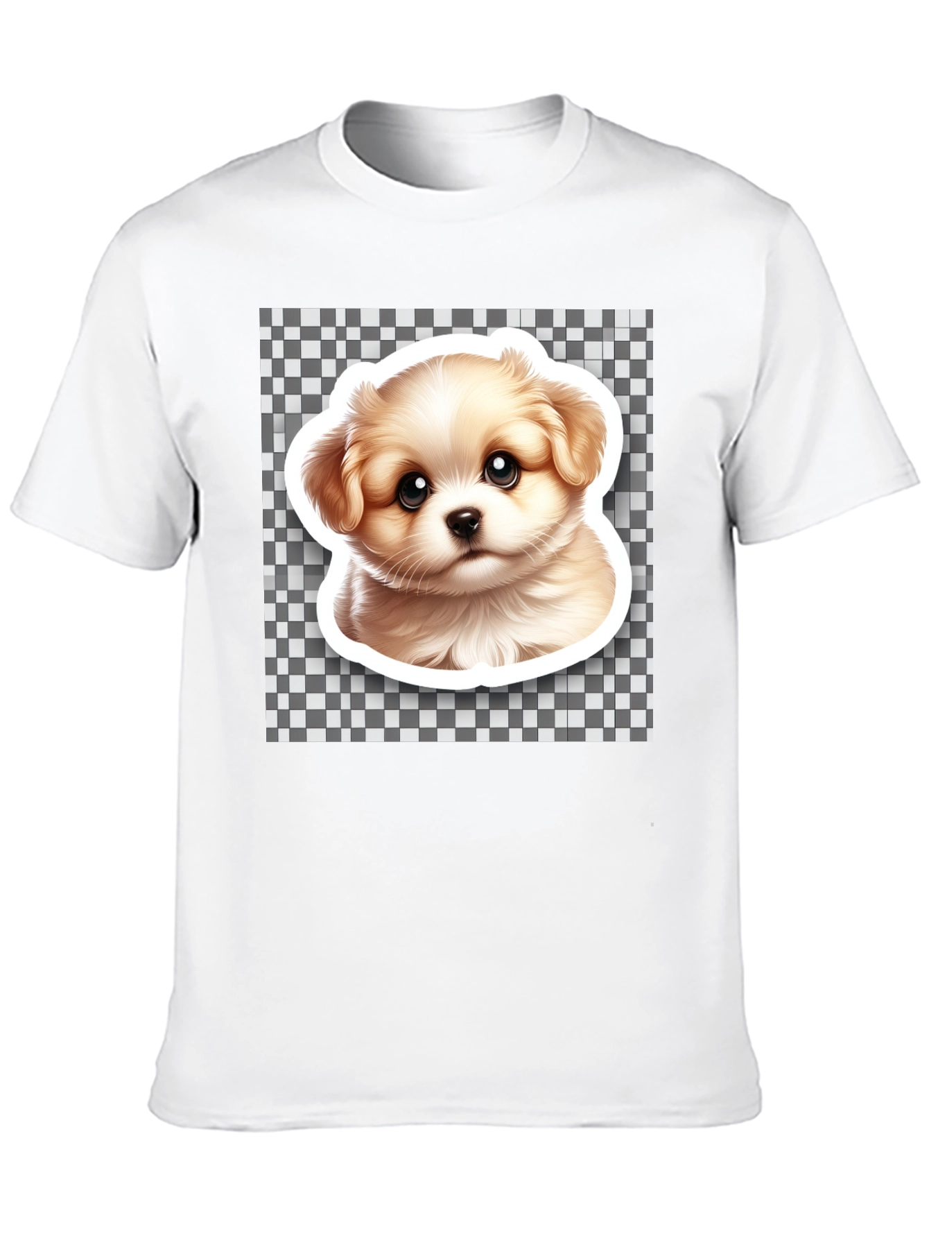 Cute Puppy Graphic Black T-Shirt