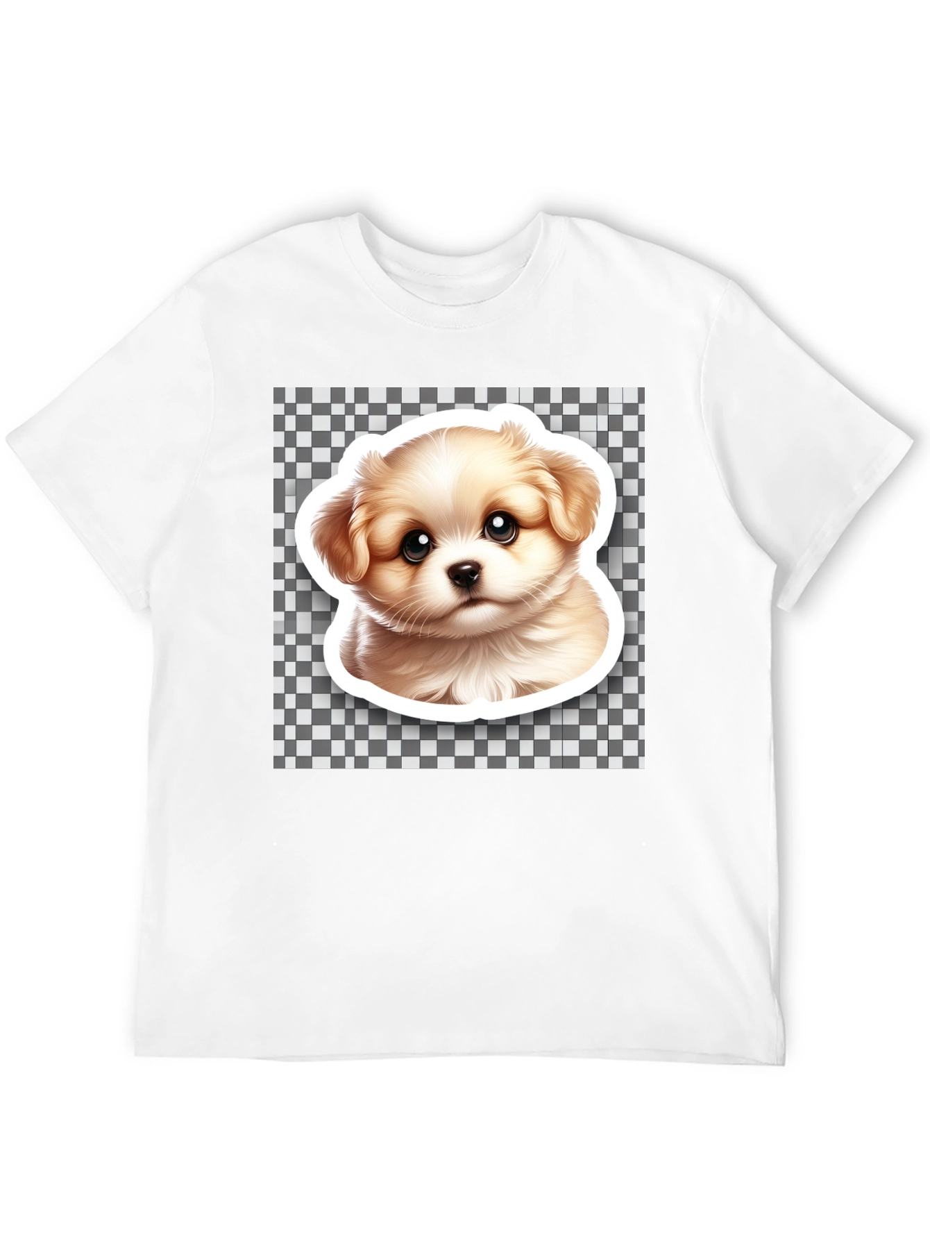 Cute Puppy Graphic Black T-Shirt