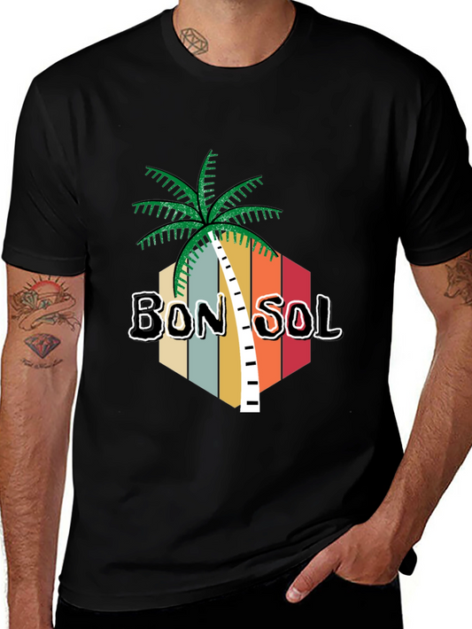 Bon Sol Graphic T-Shirt - Tropical Palm Tree Design