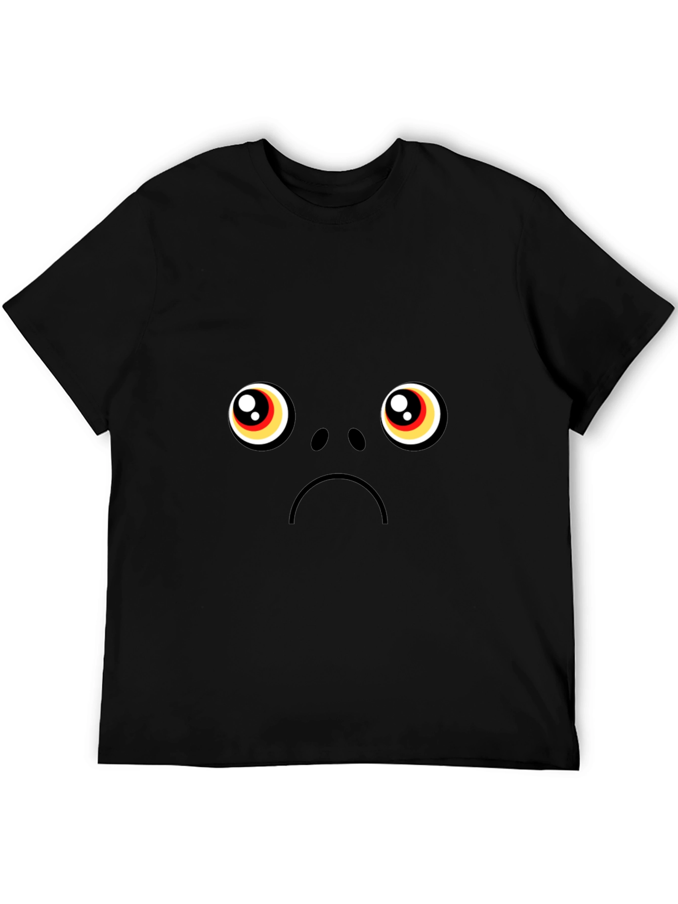 Sad Pug Face Black T-Shirt - Express Your Mood