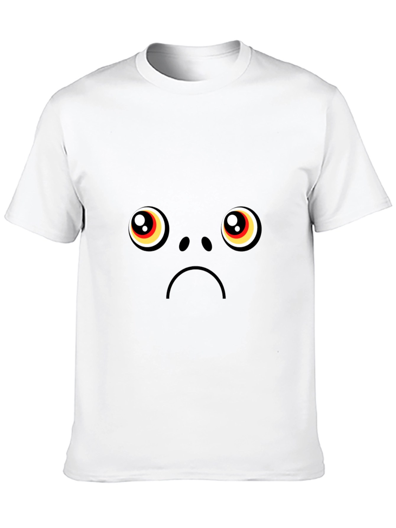 Sad Pug Face Black T-Shirt - Express Your Mood