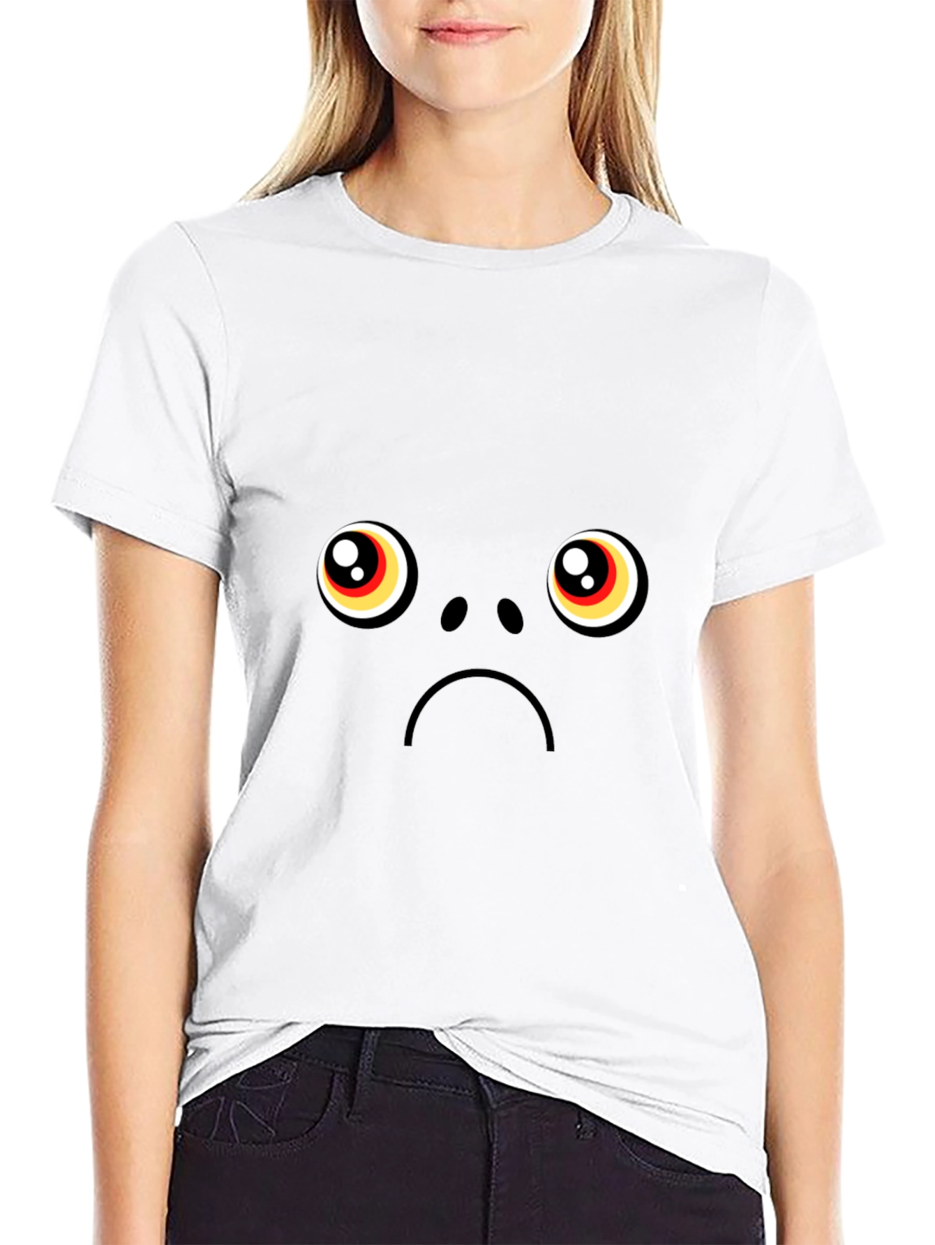Sad Pug Face Black T-Shirt - Express Your Mood